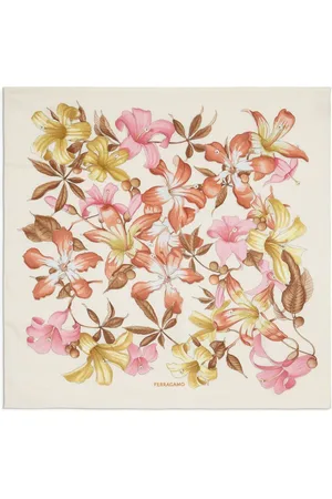 Salvatore Ferragamo Mascada de seda con estampado floral