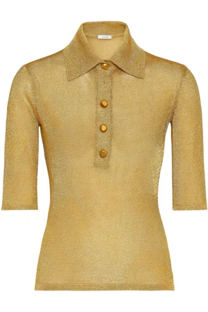 Salvatore Ferragamo Top con cuello recto de pico