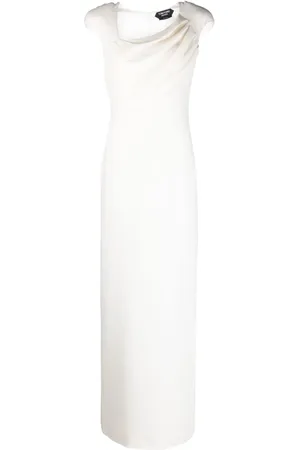 Tom Ford Vestido de seda con cuello asimétrico