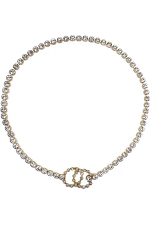 CHANEL Cinturón de cadena con detalle de strass 1995