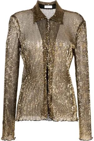 ROSETTA GETTY Camisa semitransparente con lentejuelas