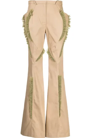 Kiko Kostadinov Pantalones acampanados con detalles de volantes