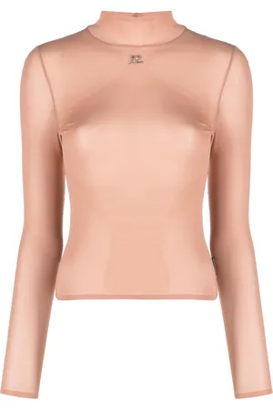 Courrèges Sudadera semitraslúcida con parche del logo