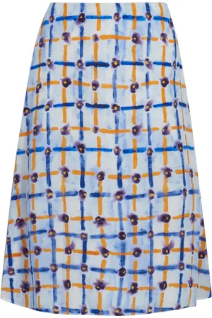 Marni Falda midi de seda con estampado gráfico