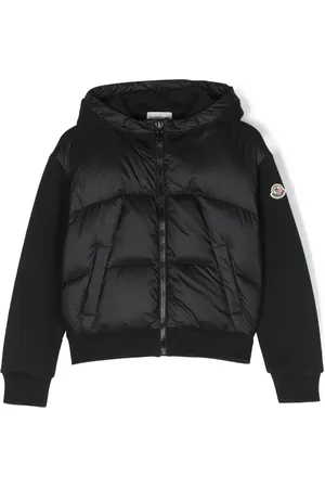Moncler Chamarra capitonada con capucha y parche del logo