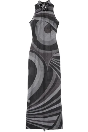 Puccini Vestido semitransparente con estampado Onde