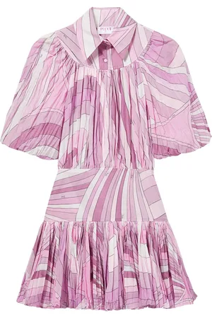 Puccini Vestido plisado con estampado Irude