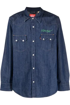 Kenzo Camisa de mezclilla con logo bordado