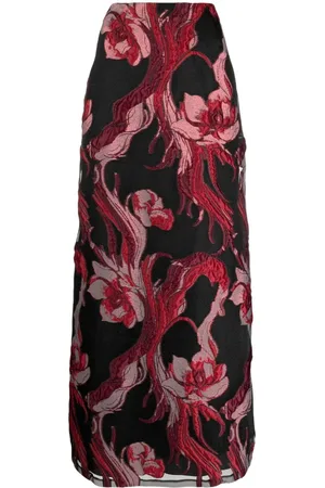 Alberta Ferretti Falda acampanadas con aplique floral