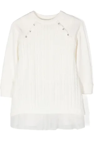 Lapin House Vestido en tejido de ocho con detalle de tul