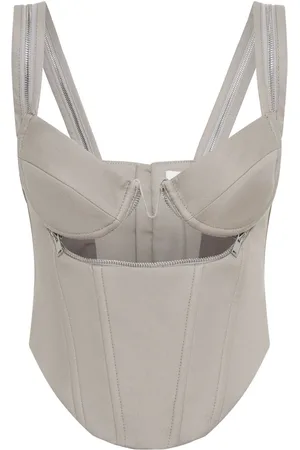 DION LEE Top estilo bustier con paneles y cierre
