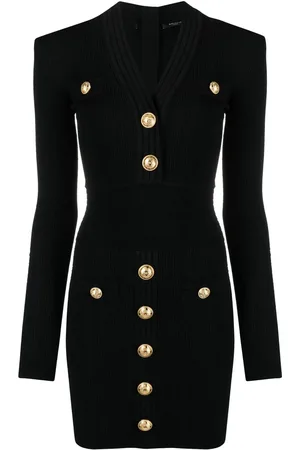 Balmain Vestido corto con detalle de botones