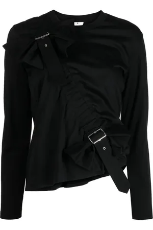 NOIR KEI NINOMIYA Playera fruncida con detalle de hebilla