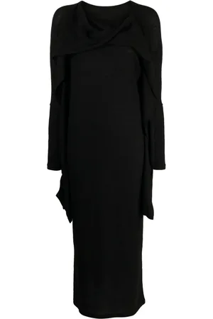 YOHJI YAMAMOTO Vestido midi con detalle retorcido