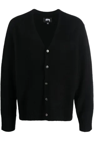 STUSSY Cárdigan con efecto cepillado y cuello en V