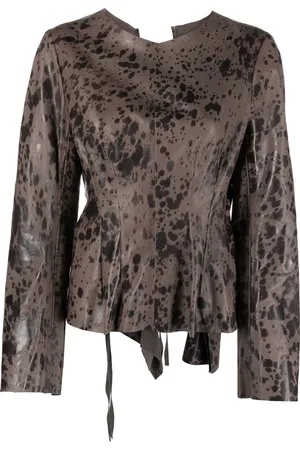 UMA WANG Blusa con estampado de leopardo
