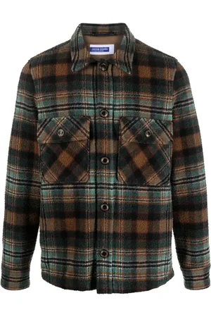 Jacob Cohen Camisa con cuello italiano y cuadros estampados