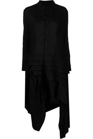 YOHJI YAMAMOTO Vestido camisero midi con volantes