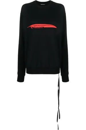 ANN DEMEULEMEESTER Sudadera con plumas estampadas