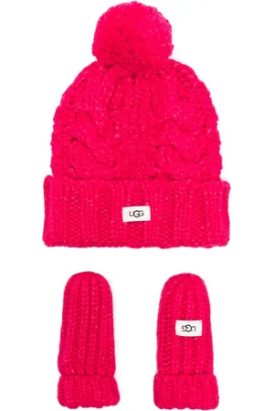 UGG Set de manoplas y gorro de tejido grueso