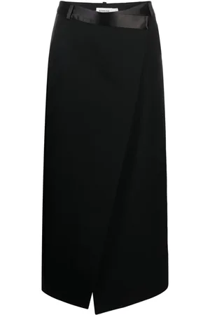 Simkhai Falda midi con diseño cruzado y cinturón satinado