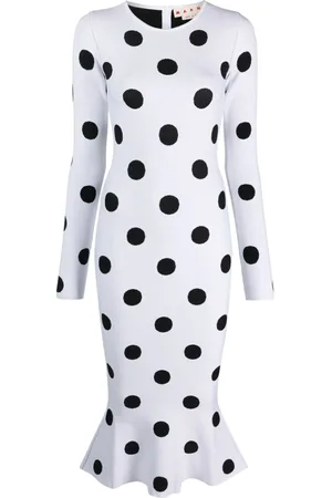 Marni Vestido midi con estampado de lunares