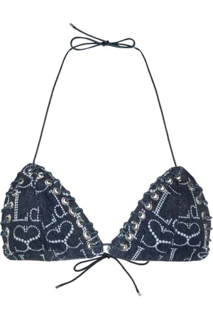 Ludovic De Saint Sernin Top de bikini de mezclilla con tiras