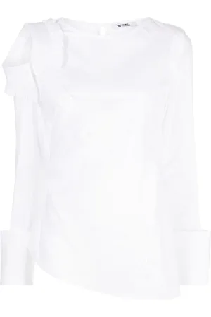 VIVETTA Camisa de popelina asimétrica manga larga