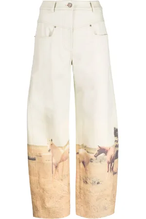 REJINA PYO Jeans anchos con caballos estampados