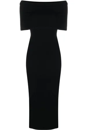 WARDROBE.NYC Vestido tejido de canalé con hombros descubiertos