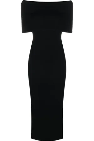 WARDROBE.NYC Vestido tejido de canalé con hombros descubiertos