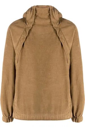 RANRA Hoodie de pana con cierre lateral