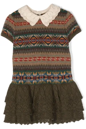 Ralph Lauren Vestido corto tejido Fair Isle