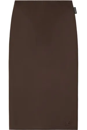 Courrèges Falda midi semitransparente