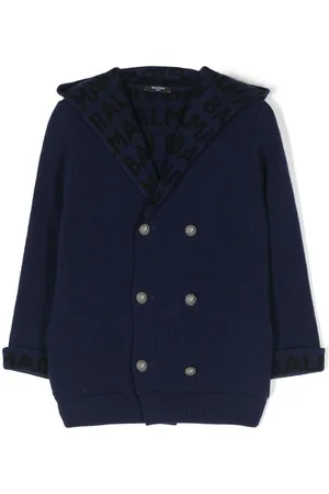 Balmain Cárdigan tejido con logo en intarsia y doble botonadura