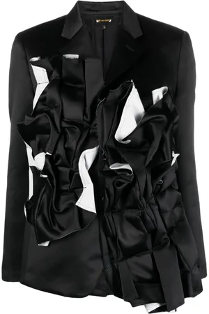 Comme des Garçons Blazer satinado con panel fruncido