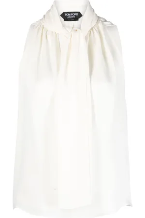 Tom Ford Top de georgette con lazo en el cuello
