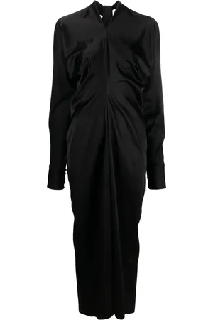 Lanvin Vestido midi con diseño drapeado y efecto satinado