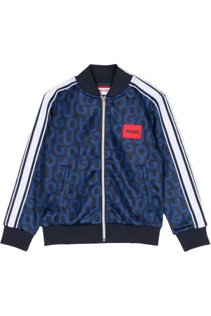 HUGO BOSS Chamarra bomber con logo estampado y cierre