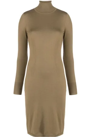 Joseph Vestido midi con diseño tejido y cuello vuelto