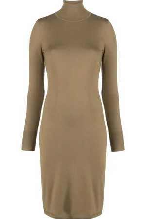 Joseph Vestido midi con diseño tejido y cuello vuelto
