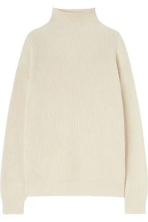 Jil Sander Suéter tejido de canalé con cuello vuelto