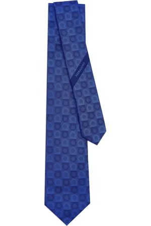 Salvatore Ferragamo Corbata de seda con motivo Gancini en jacquard