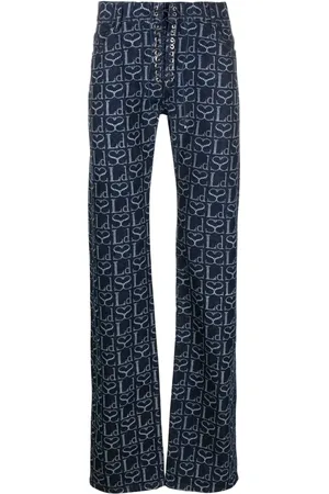 Ludovic De Saint Sernin Pantalones rectos con monograma estampado