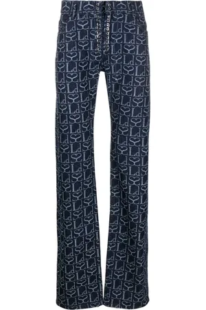 Ludovic De Saint Sernin Pantalones rectos con monograma estampado