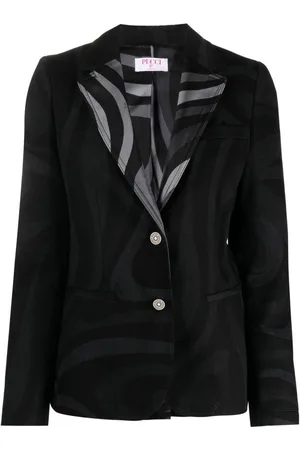 Puccini Blazer con botones y estampado Marmo