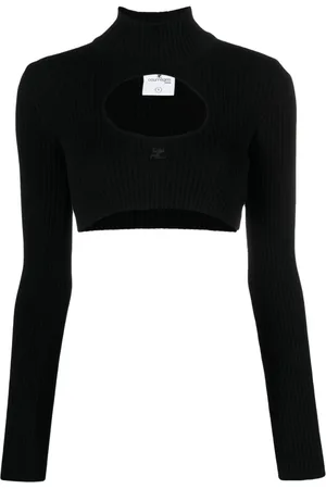 Courrèges Suéter con logo bordado y abertura
