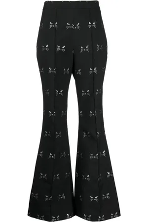 Macgraw Pantalones acampanados con motivo en jacquard Circa 72