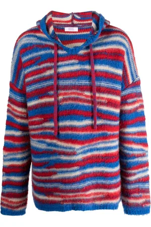 ERL Hoodie de tejido fino con motivo de rayas