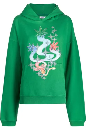 ERL Hoodie con hojas estampadas